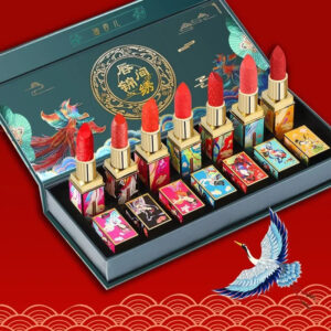 Long-lasting moisturizing Chinese style carved lipstick set